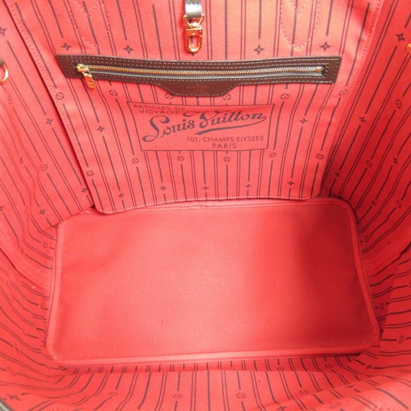 LOUIS VUITTON Neverfull GM Tote Bag Damier canvas Brown Ebene Used Women - Picture 9 of 12